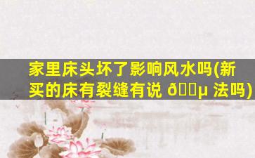 家里床头坏了影响风水吗(新买的床有裂缝有说 🌵 法吗)